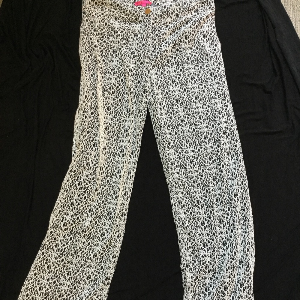 White and black pants